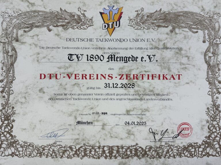 DTU-Vereins-Zwertifikat