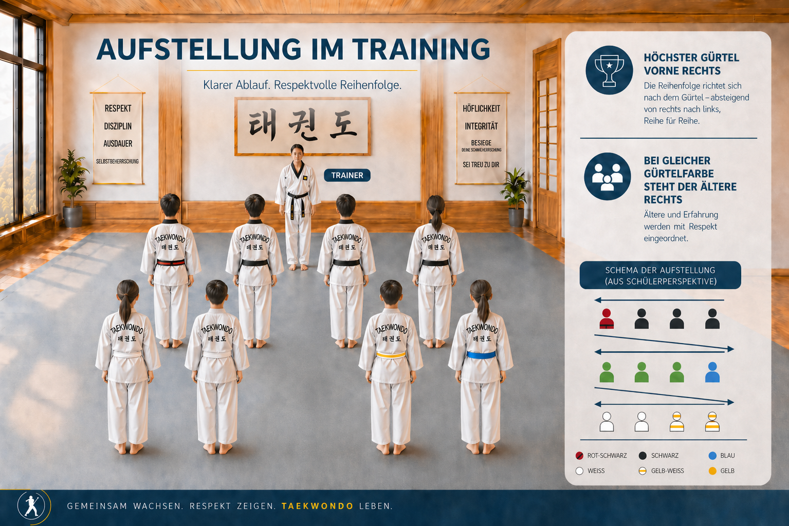 Aufstellung im Training